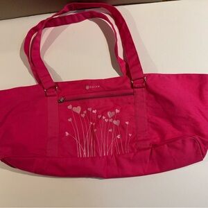 GAIAM Fuchsia Cotton Yoga Tote